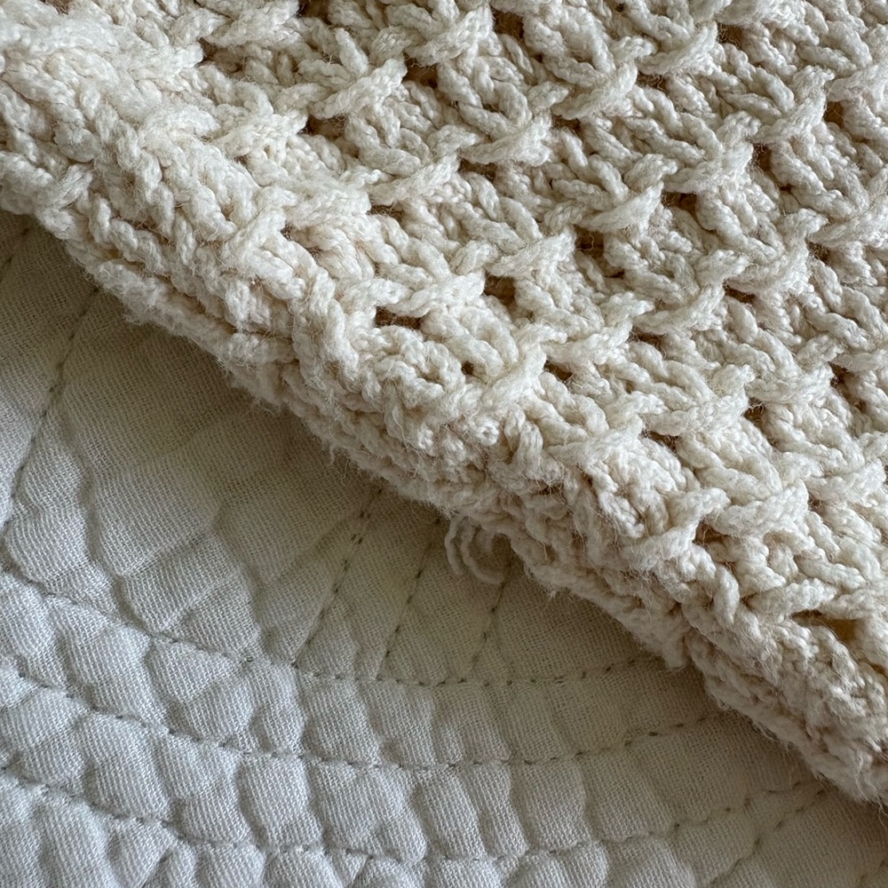 Madewell Cream Textured Sweater Size Medium crochet - Picture 13 of 15